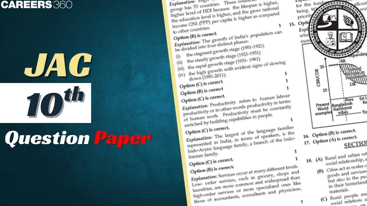 JAC 10th Question Papers, Download Jharkhand Board Previous Years Papers PDF Here
